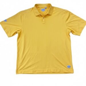 Callaway Golf Mens XL Yellow Short Sleeve Button Neck Polo Shirt